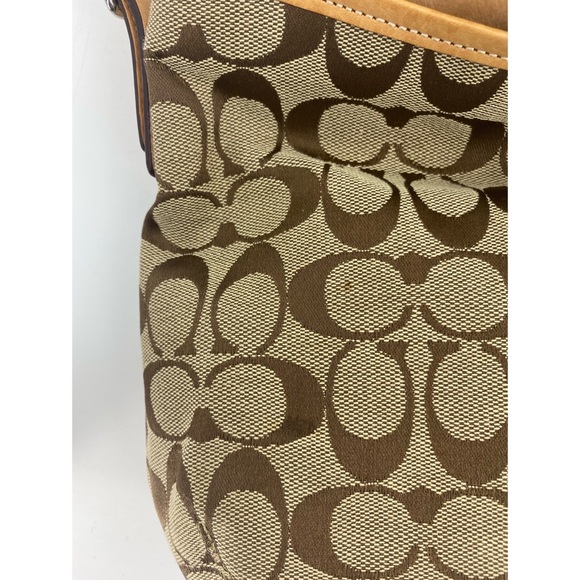 Coach Hampton Signature Tan Khaki 6091 Shoulder Handbag Purse - Picture 9 of 11